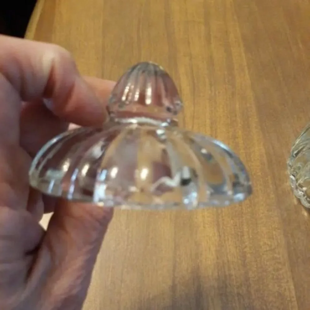 Jeannette Glass Relish Jar with Lid National Clear Ribbed & Dot Design